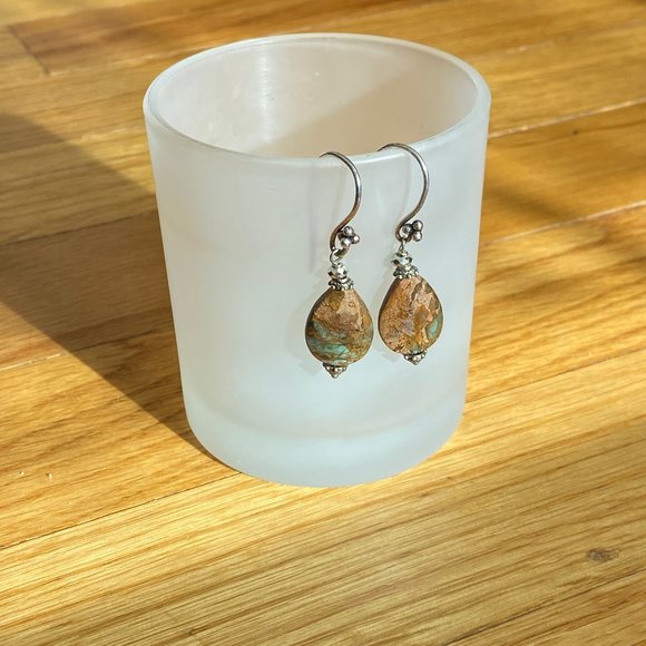 Jasper Earrings, Brown And Green Earrings, Natural Stone Earrings Boho Hippie - Picture 14 of 16